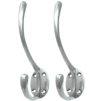 AFIT Satin Chrome Hat and Coat Hook - 142mm - Pack of 2