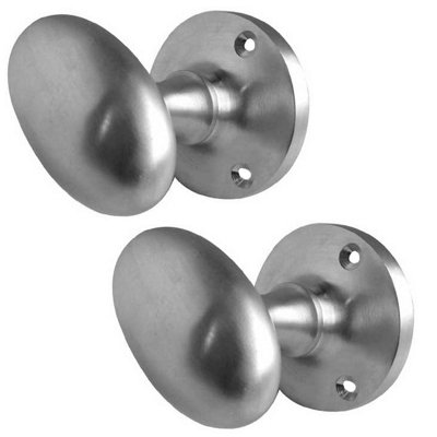 AFIT Satin Chrome Oval Mortice Knob - Sprung