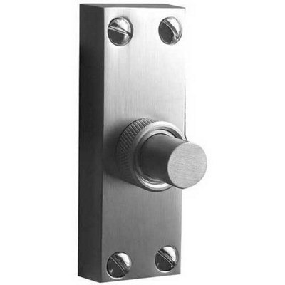 AFIT Satin Chrome Rectangular Bell Push 80 x 30mm