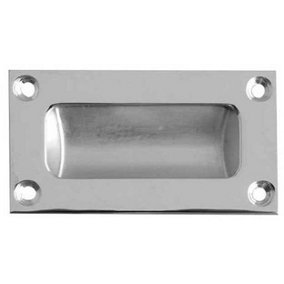 AFIT Satin Chrome Rectangular Flush Cabinet Door Pull 102mm