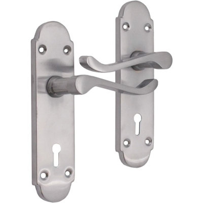 AFIT Satin Chrome Victorian Scroll Internal Door Handles for Lock - Keyhole - Summer Range Price Comparisons | Compare The Build
