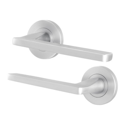 AFIT Satin Fire Door Handle, Satin Chrome Internal Lever on Rose Fire ...
