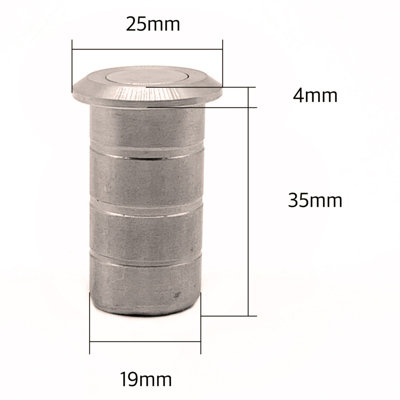 AFIT Satin Nickel Brass Dust Socket for Flush Bolts 20 x 25mm