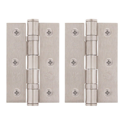 AFIT Satin Nickel Door Hinges - 3 Inch / 76mm Internal Fire Door