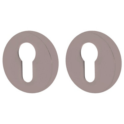 AFIT Satin Nickel Euro Profile Keyhole Escutcheon - Pair