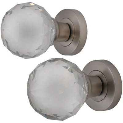 AFIT Satin Nickel Glass Mortice Door Knob