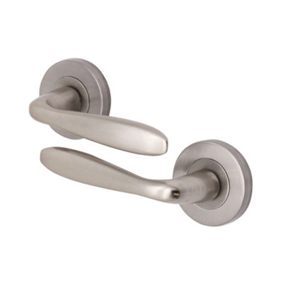 AFIT Satin Nickel Internal Door Handles  - 1 Pair Interior Round Handles -  Santeau Range