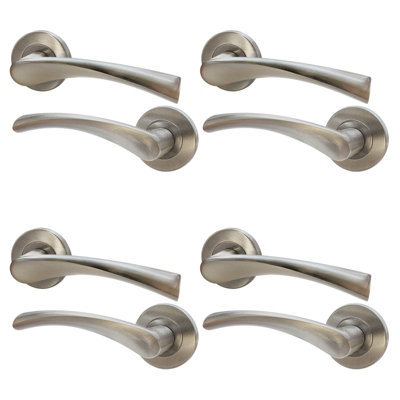 AFIT Satin Nickel Internal Door Handles - 4 Pairs - Novi Range