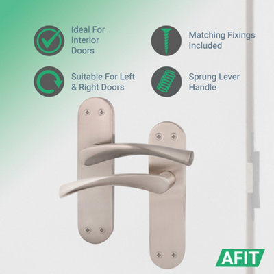 AFIT Satin Nickel Internal Twist Door Handles 6 Pairs Novi
