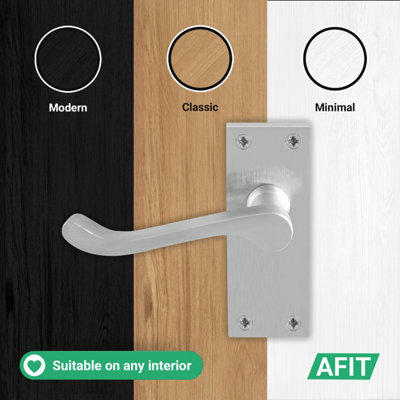 thumbnail image 2 of EPSOM Satin Nickel Victorian Scroll Door Handles – Pair, Interior/Exterior Use 2 of 5