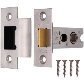 AFIT Satin Stainless Bolt Through Tubular Latch Fire Rated - 64mm Case 44mm Backset