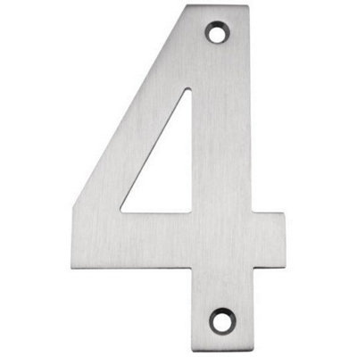 AFIT Satin Stainless Numeral 4 102mm