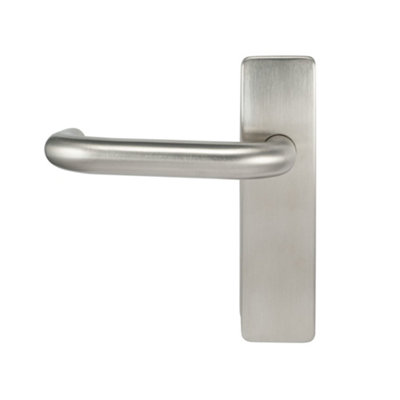 AFIT Satin Stainless Steel Round Bar Return To Door Lever Handle - Latch