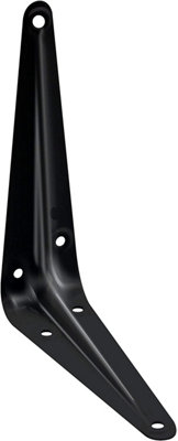AFIT Shelf Bracket London Retro Pattern Kitchen Garage Shed - 125x100x35x1mm - Black - Pack of 10