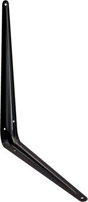 AFIT Shelf Bracket London Retro Pattern Kitchen Garage Shed - 350x300x48x1mm - Black - Pack of 10