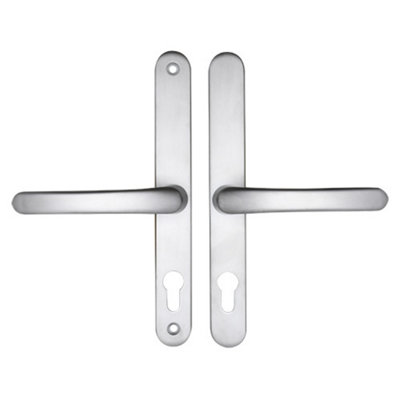 AFIT Silver UPVC Door Handle - 68mm PZ Centres - 215mm Fixing Centres - 246x32mm
