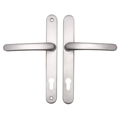 AFIT Silver UPVC Door Handle - 92mm PZ Centres - 215mm Fixing Centres - 246x32mm