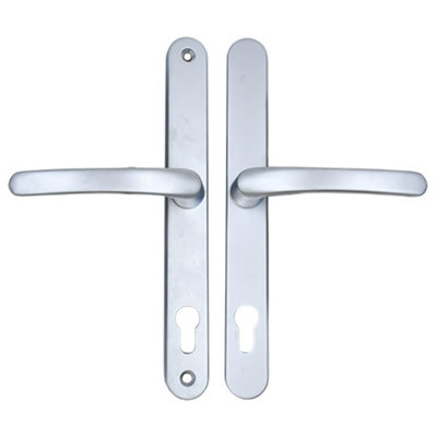 AFIT Silver UPVC Door Handle - 92mm PZ Centres - 240mm Fixing Centres - 270x32mm