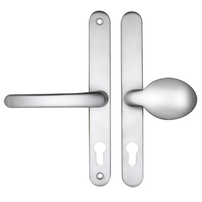 AFIT Silver UPVC Lever Pad Door Handles - 68mm PZ Centres - 215mm Fixing Centres - 245x32mm