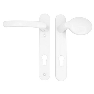 AFIT Silver UPVC Lever Pad Door Handles - 92mm PZ Centres - 122mm Fixing Centres - 212x34mm