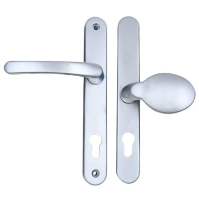 AFIT Silver UPVC Lever Pad Door Handles - 92mm PZ Centres External/62mm PZ External - 212mm Fixing Centres