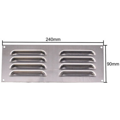 AFIT Stainless Steel Louvre Air Vent 242 x 89mm
