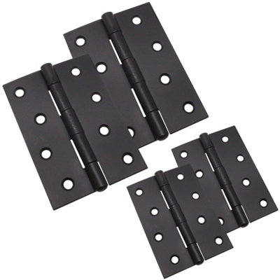 AFIT Steel Black 1838 Butt Hinges - Fixed Pin Pattern - 102 x 67 x 2mm ...