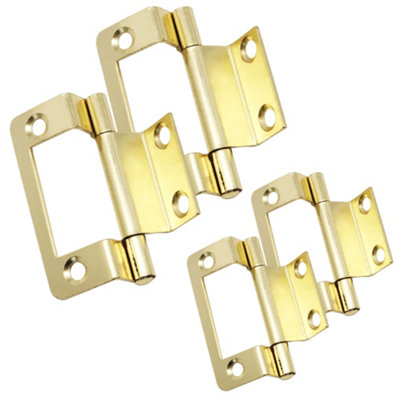 AFIT Steel Brass Plated Double Cranked Flush Cabinet Hinges - 50mm ...