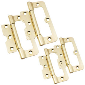 AFIT Steel Brass Plated Hurlinge Cabinet Hinges - Loose Pin Pattern - 102mm - Pack of 2 Pairs