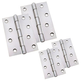 AFIT Steel Zinc Plated 1838 Butt Hinges - Fixed Pin Pattern - 102 x 67 x 2mm - Pack of 2 Pairs
