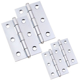 AFIT Steel Zinc Plated 1840 Butt Hinges - Loose Pin Pattern - 76 x 51 x 1.5mm - Pack of 2 Pairs