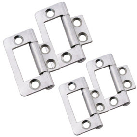 AFIT Steel Zinc Plated Flush Cabinet Hinges - 40mm - Pack of 2 Pairs