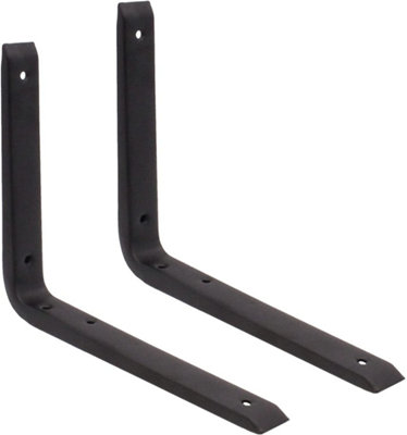 AFIT - Strong Shelf Bracket - 250 x 200mm - Black - Pack of 2