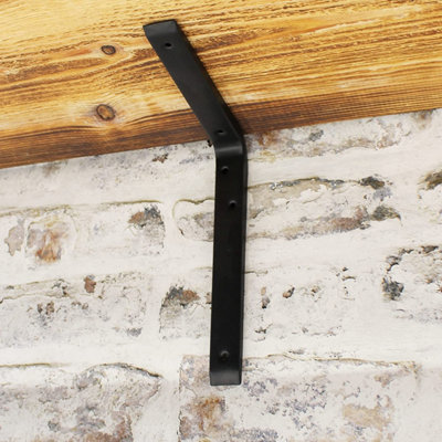 AFIT - Strong Shelf Bracket - 250 x 200mm - Black - Pack of 2