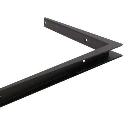 AFIT Strong Shelf Bracket Mitre Reinforced Hi-Load Pattern - 300 x 300mm - Black - Pack of 2