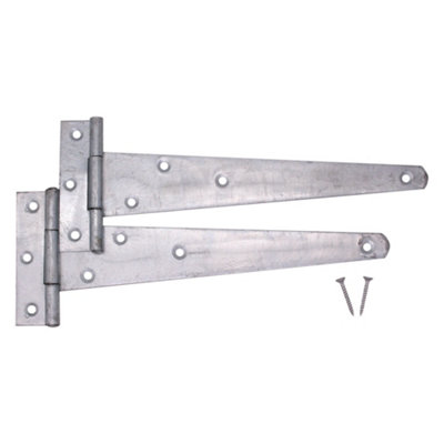 AFIT Strong Tee Door and Gate Hinge - 300mm / 12 inch - Galvanised - including all fixing screws