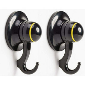 AFIT Suction Hook - 3kg Weight Capacity - Black - Pack of 2