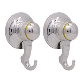AFIT Suction Hook - 3kg Weight Capacity - Polished Chrome - Pack of 2
