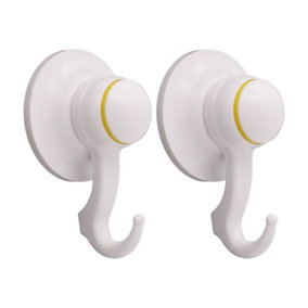 AFIT Suction Hook - 3kg Weight Capacity - White - Pack of 2