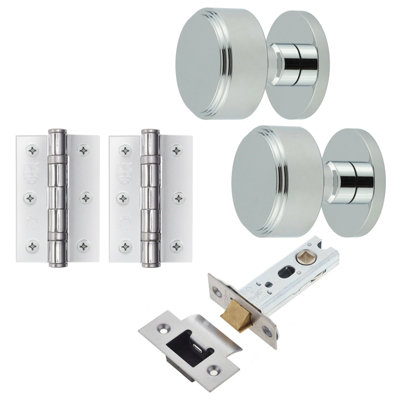 AFIT Taman Mortice Door Knob Latch Kit - 76mm -  Polished Chrome