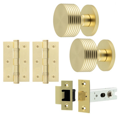 AFIT Tibet Mortice Door Knob Latch Kit - 76mm -  Satin Brass