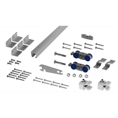 AFIT Top Hung Straight Sliding Single Door Kit - Max Weight 100kg - Max Door Width 1250mm - 2.4m Track