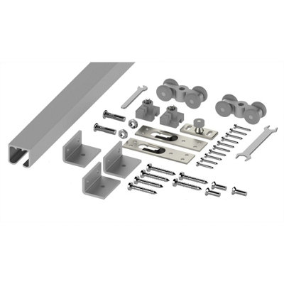 AFIT Top Hung Straight Sliding Single Door Kit - Max Weight 50kg - Max Door Width 900mm - 1.8m Track
