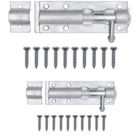 AFIT Tower Bolt - 100 mm / 4 Inch - Galvanised - Pack of 2