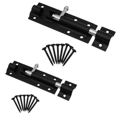 AFIT Tower Bolt - 100mm / 4 Inch - Black - Pack of 2