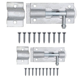 AFIT Tower Bolt - 90 mm / 3 Inch - Galvanised - Pack of 2