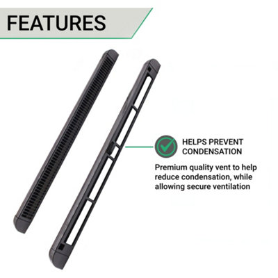AFIT Trickle Window Slot Vent Set Inside & Out - 400mm - 3180mm²EA ...