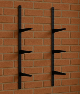 AFIT Twin Slot Adjustable Shelving Shelf Kit 6x610mm Brackets 2x1m ...
