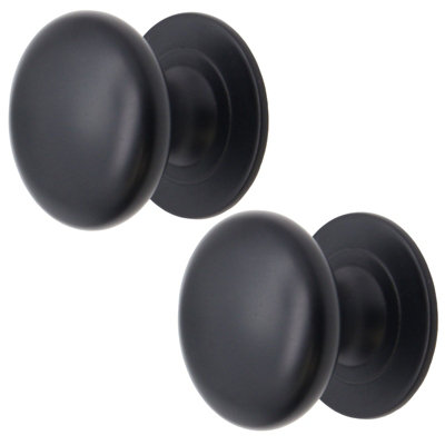 AFIT Victorian Matt Black Cupboard Knob - 42mm - Pack of 2