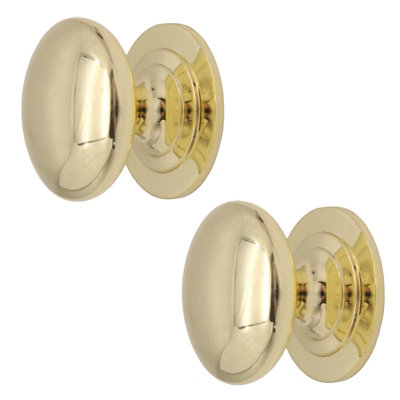 AFIT Victorian Polished Brass Cupboard Knob - 32mm - Pack of 2